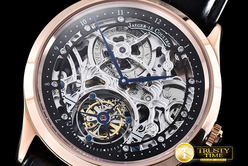 예거 르쿨트르 Master Skeleton Tourbillon RG/LE Black Flying Tourbillon -JL091