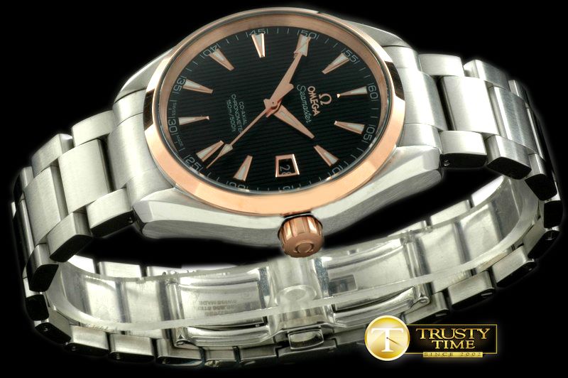 오메가 Aqua Terra Auto SS/RG Black Swiss 2836 -OMG0279B