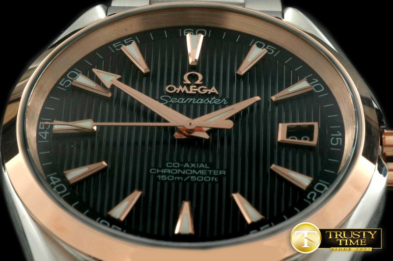 오메가 Aqua Terra Auto SS/RG Black Swiss 2836 -OMG0279B