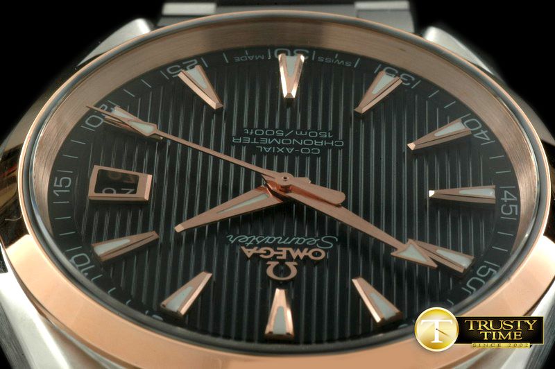 오메가 Aqua Terra Auto SS/RG Black Swiss 2836 -OMG0279B