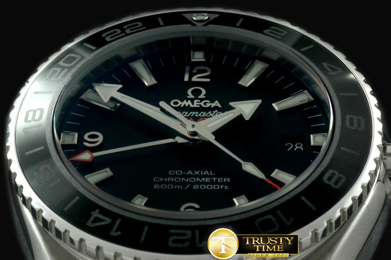 오메가 POcean GMT Ceramic Black SS/SS Swiss Eta 2836 -OMG0284A