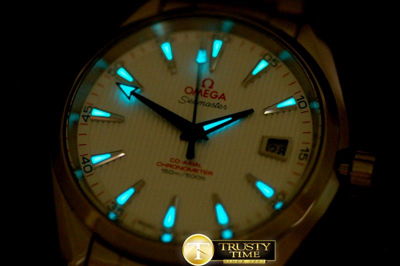 오메가 Aqua Terra Auto SS/SS White/Blue Miyota 8205 -OMG0324B