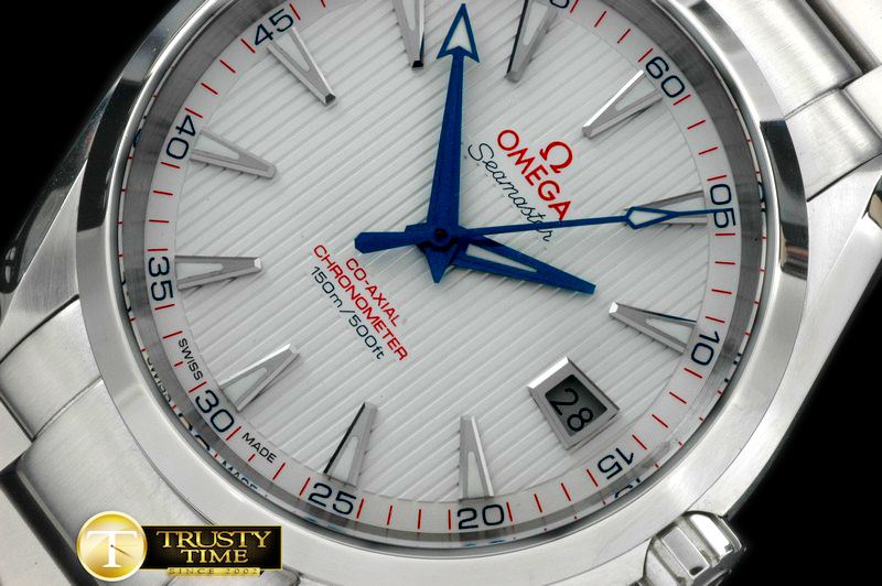 오메가 Aqua Terra Auto SS/SS White/Blue Miyota 8205 -OMG0324B