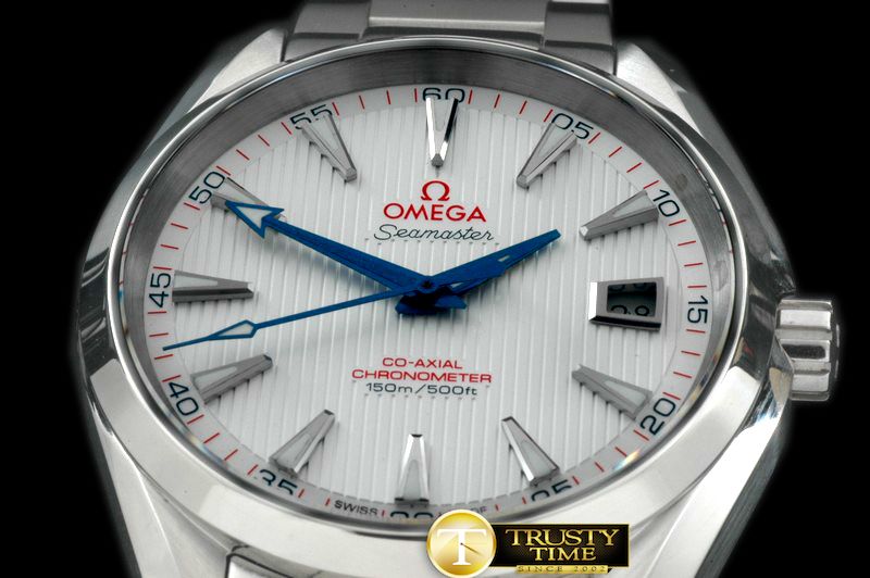 오메가 Aqua Terra Auto SS/SS White/Blue Miyota 8205 -OMG0324B