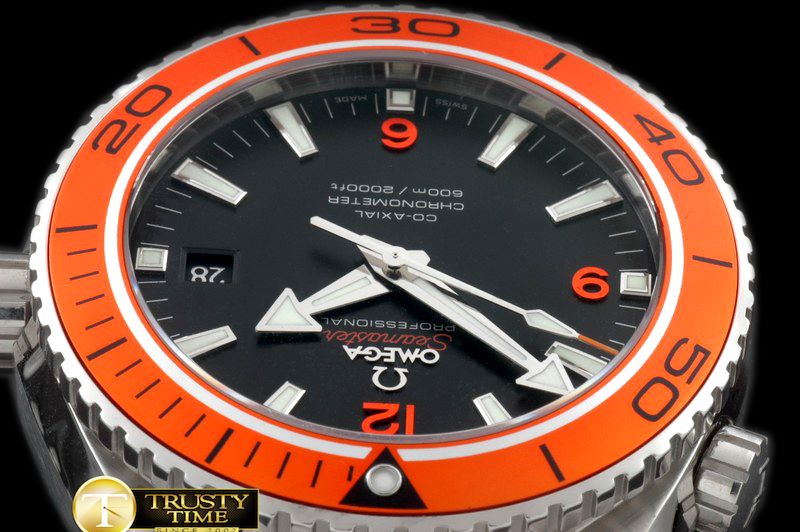 오메가 POcean Ceramic SS/SS Blk/Org Miyota 8205 -OMG0334D