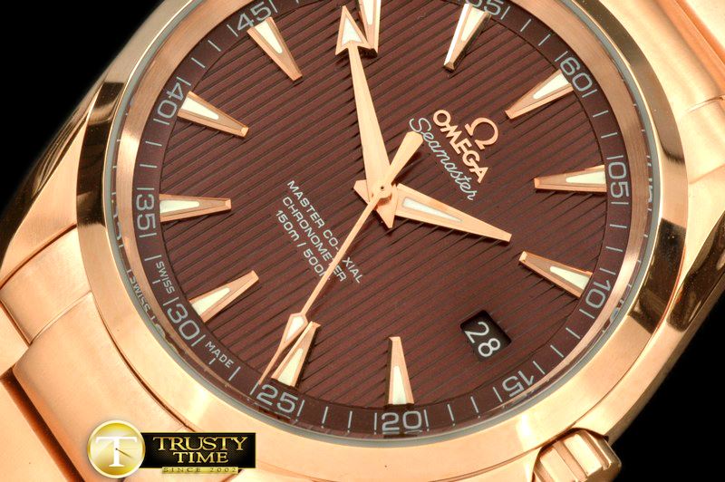 오메가 Aqua Terra Auto RG/RG Brown Miyota 8205 -OMG0335