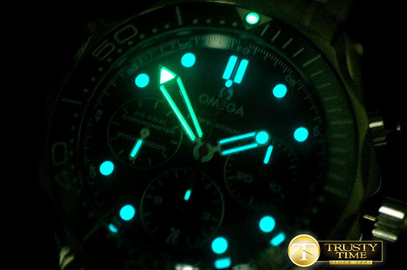 오메가 Seamaster Pro 300M Chrono SS/SS Blue A7750 -OMG0363
