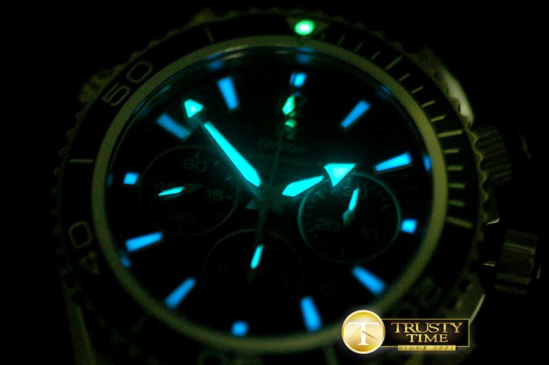 오메가 Planet Ocean 45.5 Chrono SS/RU Blue 7753 -OMG0374B