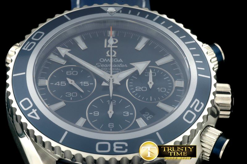 오메가 Planet Ocean 45.5 Chrono SS/RU Blue 7753 -OMG0374B