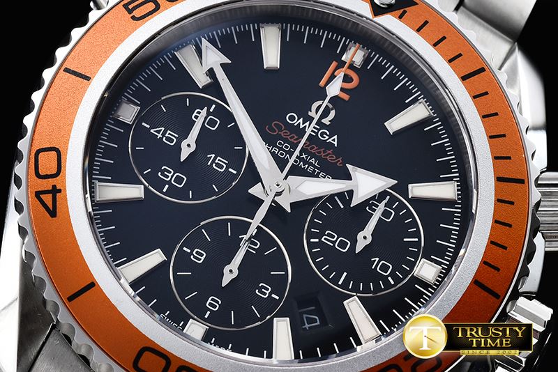 오메가 Planet Ocean Chrono SS/SS Black JHF A7750 -OMG0457C