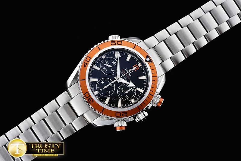 오메가 Planet Ocean Chrono SS/SS Black JHF A7750 -OMG0457C