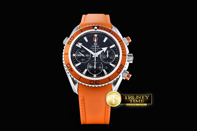 오메가 Planet Ocean Chrono SS/RU Black JHF A7750 -OMG0457F