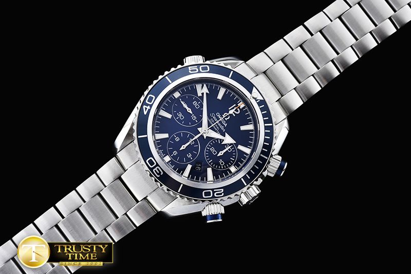 오메가 Planet Ocean Chrono SS/SS Blue JHF A7750 -OMG0457I