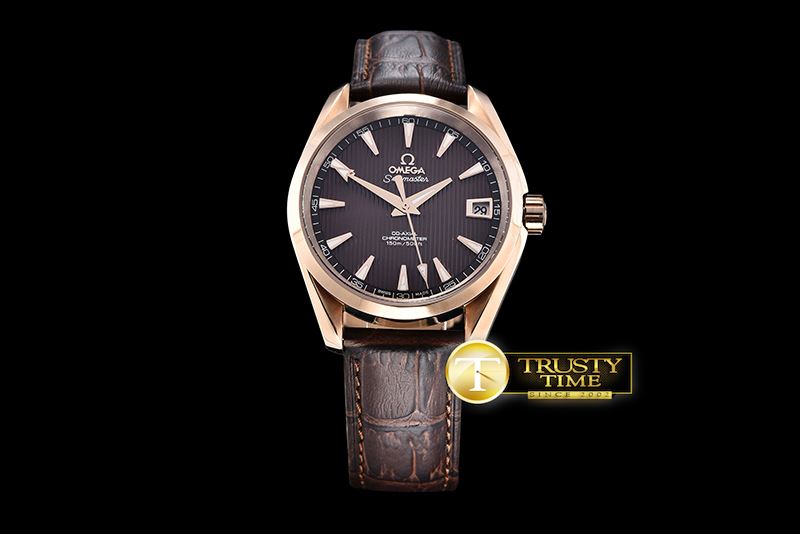 오메가 Aqua Terra 38mm RG/LE Brown A2836 Mod8500 JHF -OMG0464G