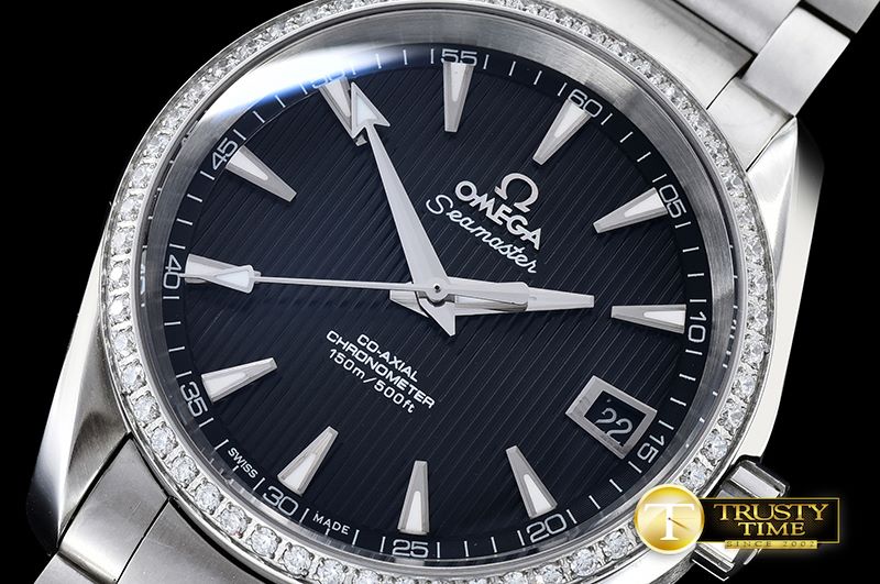 오메가 Aqua Terra 38mm SS/SS Black Diam JHF A2836 Mod8500 -OMG0465E