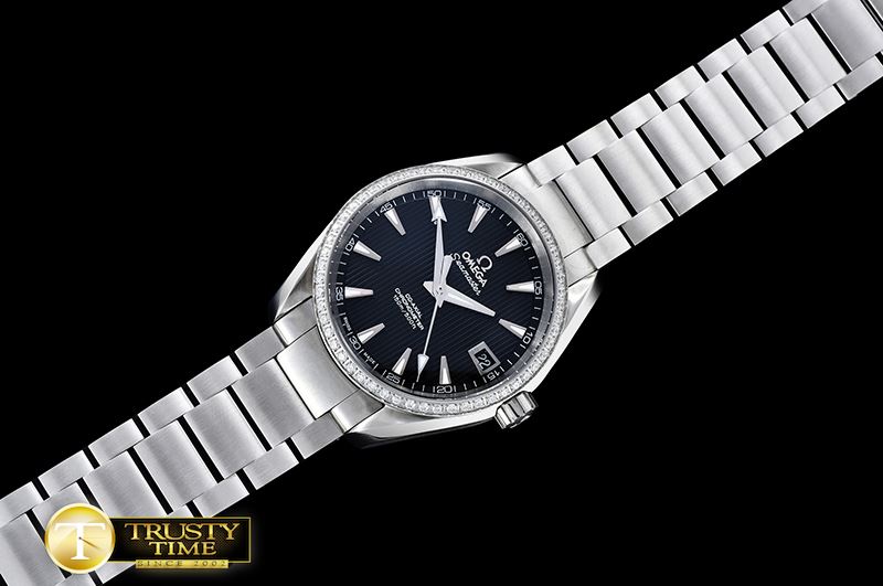 오메가 Aqua Terra 38mm SS/SS Black Diam JHF A2836 Mod8500 -OMG0465E