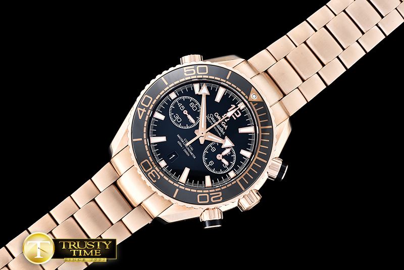 오메가 Planet Ocean Chrono RG/RG Black Asia7750 Mod 9301 -OMG0468C
