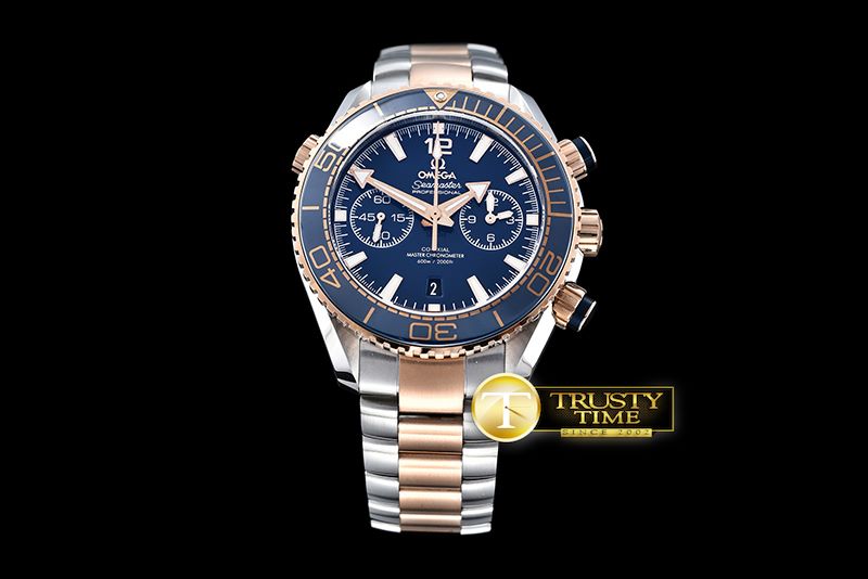 오메가 Planet Ocean Chrono RG/SS Blue Asia7750 Mod 9301 -OMG0468D