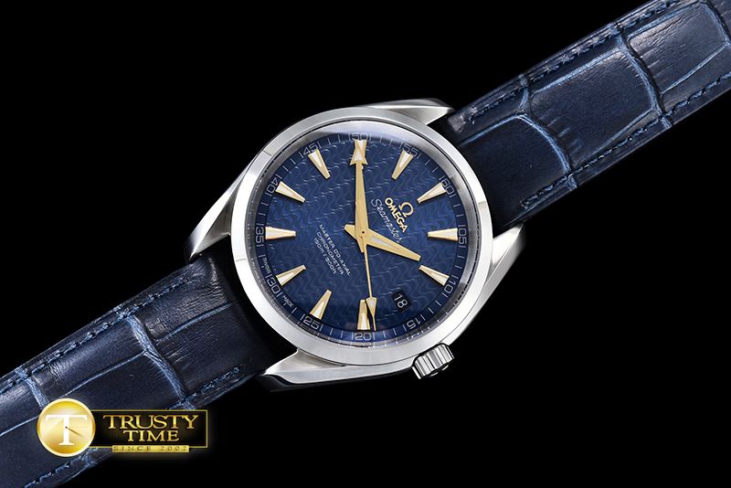 오메가 Aqua Terra W Oly SS/LE Blue/Gold JHF A2824 Mod8500 -OMG0471D