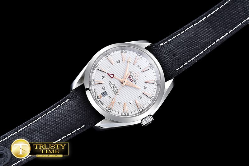 오메가 Aqua Terra GMT SS/NY Wht/Gold JHF A2824 Mod8500 -OMG0472D