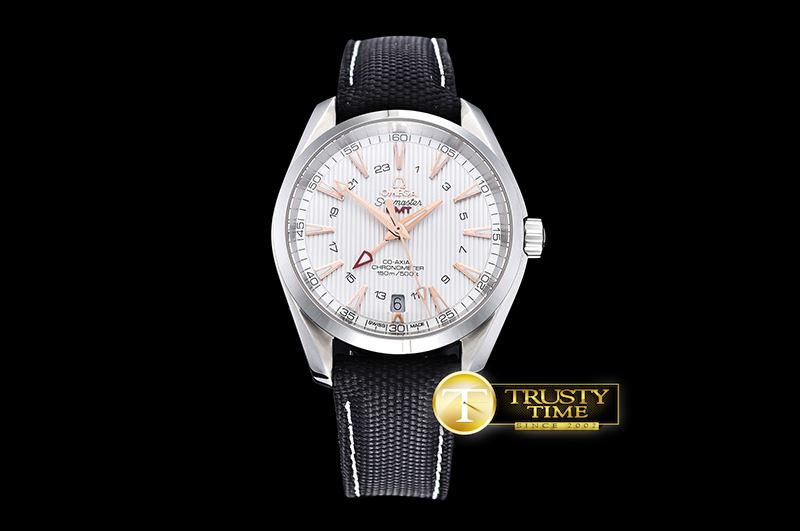 오메가 Aqua Terra GMT SS/NY Wht/Gold JHF A2824 Mod8500 -OMG0472D