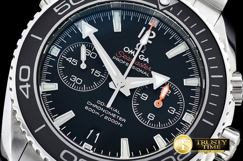 오메가 Planet Ocean 45mm Chrono SS/SS Blk/Wht A7750 Mod9300 -OMG0475E