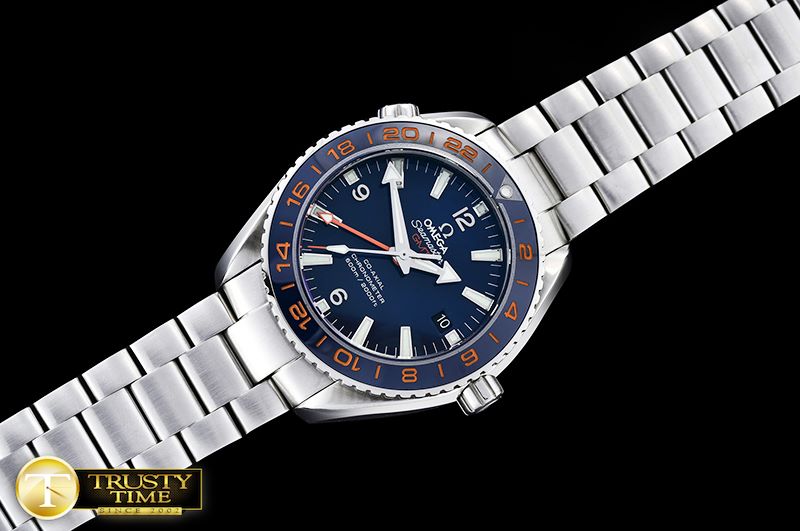 오메가 Basel 2016 POcean GMT SS/SS Blue BP A2836 Mod8605 -OMG0478C