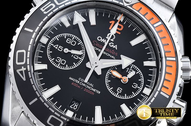 오메가 POcean Chrono Org Bez SS/SS JHF Blk A7750 Mod9900 -OMG0501