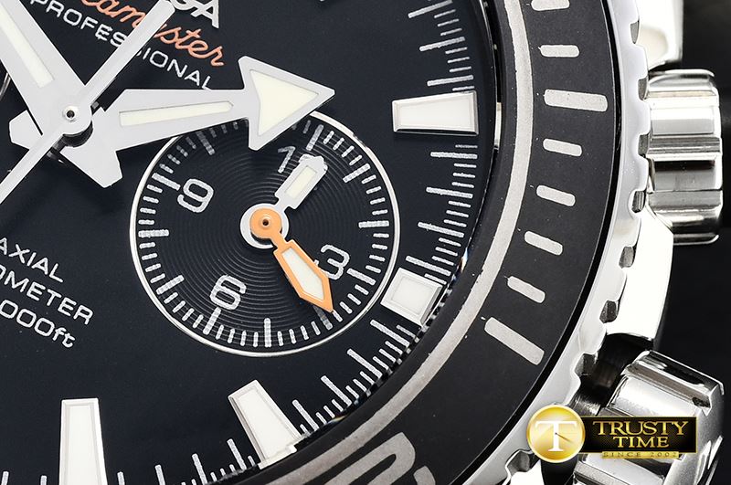 오메가 POcean Chrono Blk SS/SS Black JHF A7750 Mod9900 -OMG0522B
