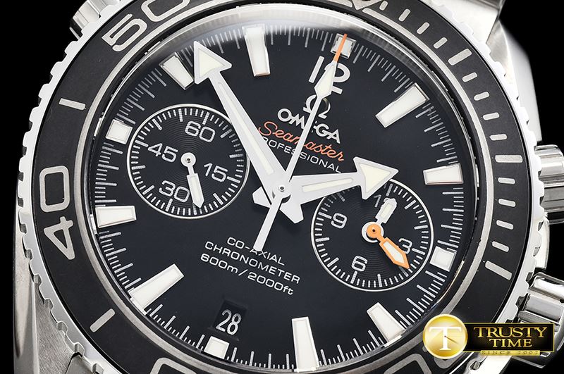오메가 POcean Chrono Blk SS/SS Black JHF A7750 Mod9900 -OMG0522B