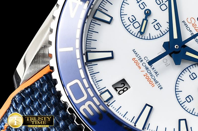 오메가 POcean Chrono Blue M.P Edn SS/NY Wht JHF A7750 Mod9900 -OMG0545