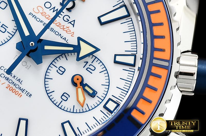 오메가 POcean Chrono Blue M.P Edn SS/NY Wht JHF A7750 Mod9900 -OMG0545