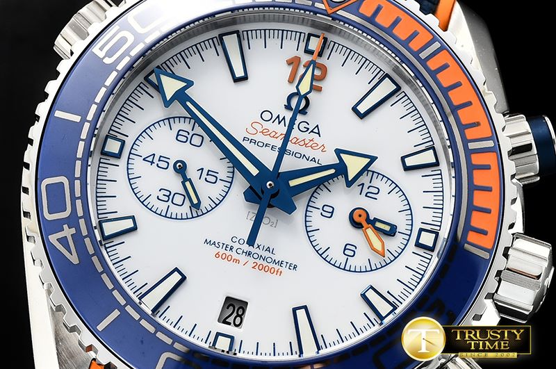 오메가 POcean Chrono Blue M.P Edn SS/NY Wht JHF A7750 Mod9900 -OMG0545