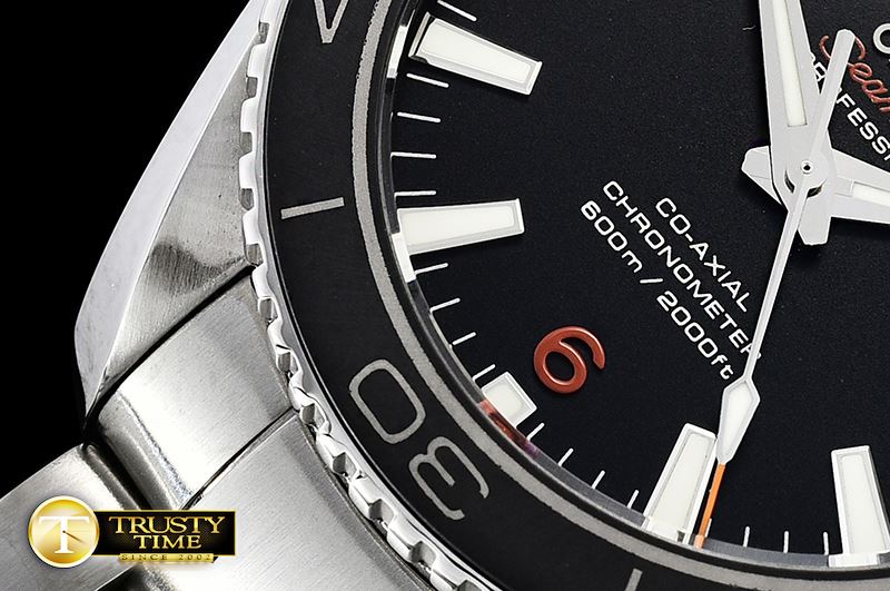 오메가 Planet Ocean 42mm Cer SS/SS Black/Org MKF A2836 Mod -OMG0548A