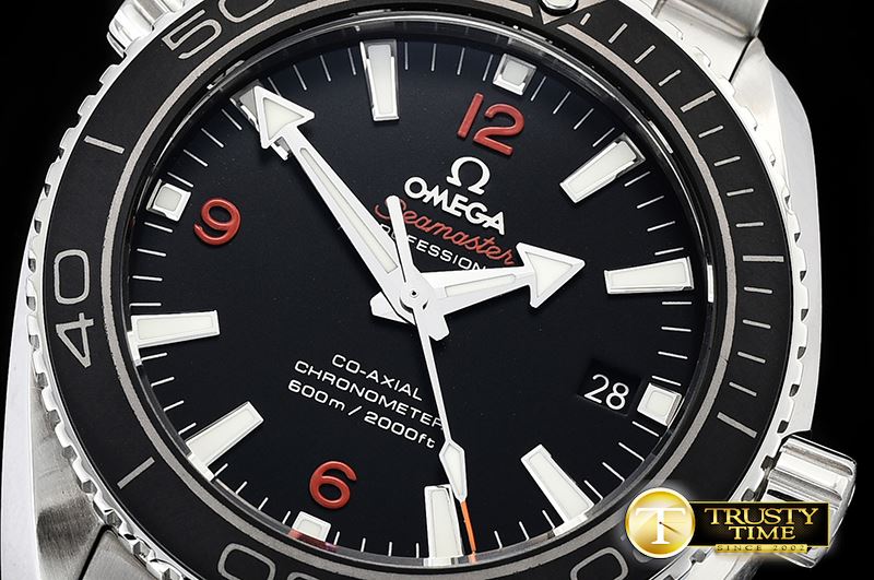 오메가 Planet Ocean 42mm Cer SS/SS Black/Org MKF A2836 Mod -OMG0548A