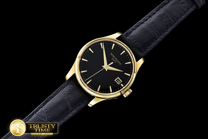 파텍필립 Calatrava Officer YG/LE Black BP Jap M9015 -PP0198C