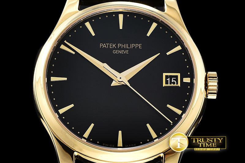 파텍필립 Calatrava Officer YG/LE Black BP Jap M9015 -PP0198C