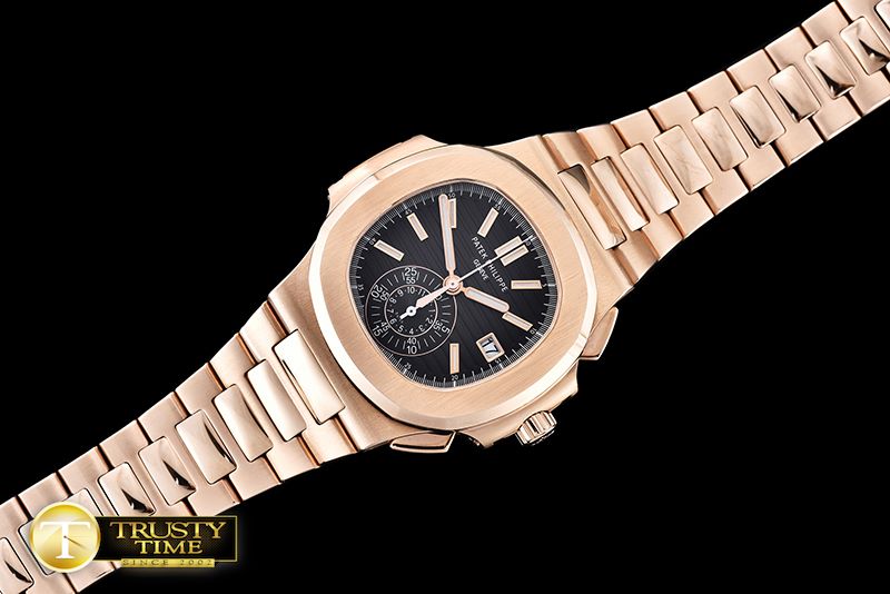 파텍필립 5980 Nautilis Chrono RG/RG Black BP A7750 -PP0199D