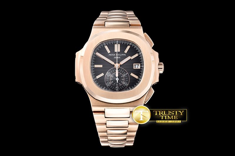 파텍필립 5980 Nautilis Chrono RG/RG Black BP A7750 -PP0199D