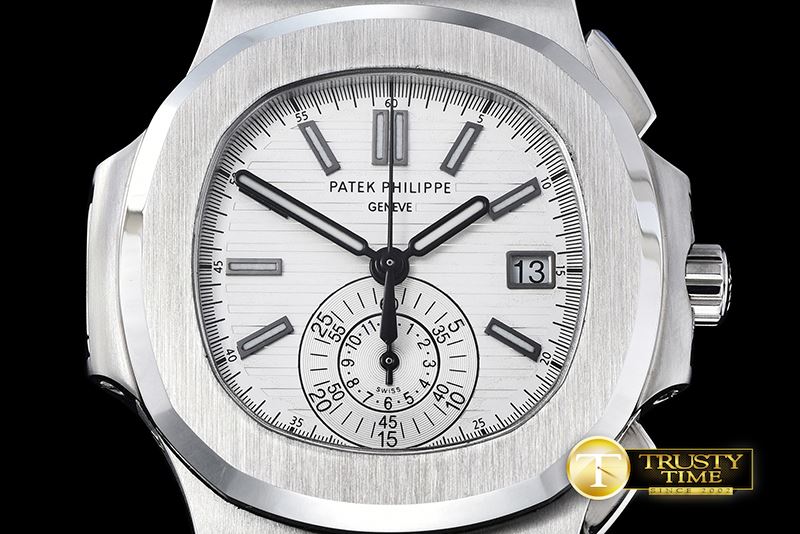 파텍필립 5980 Nautilis Chrono SS/SS White BP A7750 -PP0200B
