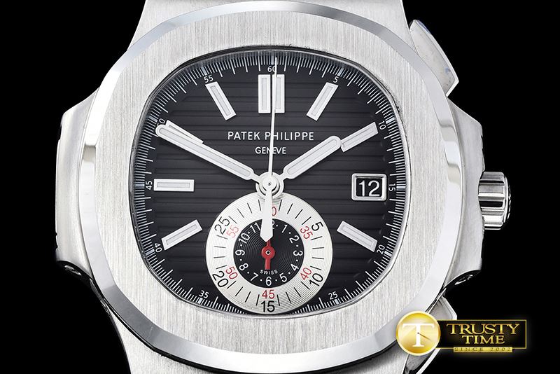 파텍필립 5980 Nautilis Chrono SS/SS Black BP A7750 -PP0200C