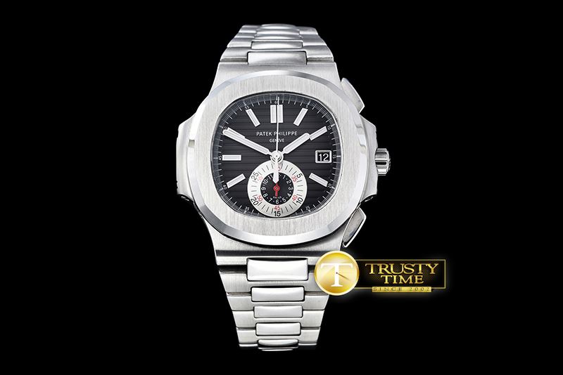 파텍필립 5980 Nautilis Chrono SS/SS Black BP A7750 -PP0200C