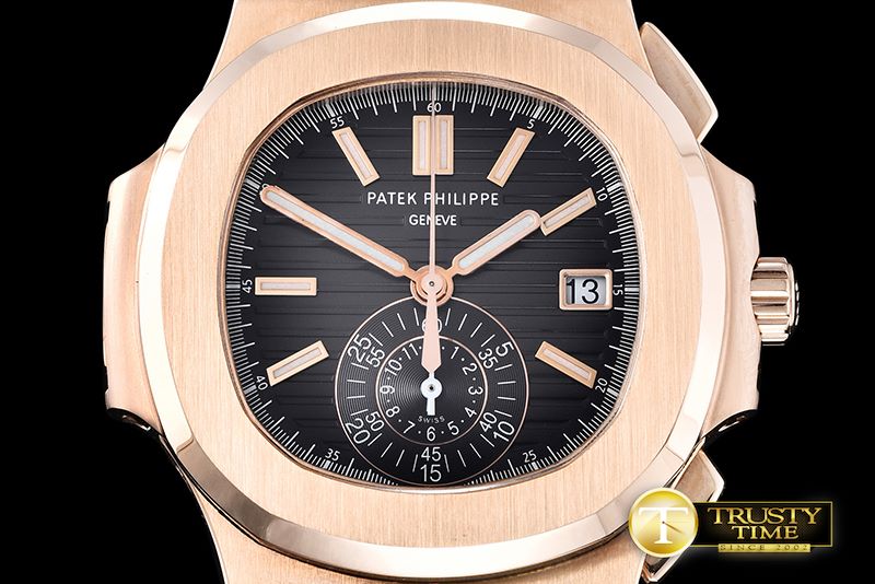파텍필립 5980 Nautilis Chrono RG/LE Black BP A7750 -PP0202A