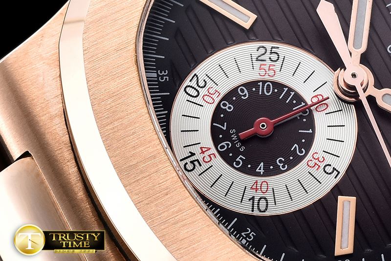 파텍필립 5980 Nautilis Chrono RG/LE Brown BP A7750 -PP0202D
