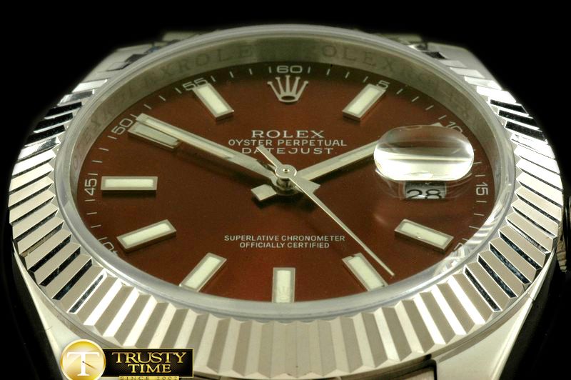 롤렉스 SS Oyster Fluted Brown Sticks Asian Eta 28362 -R2DJ0181B