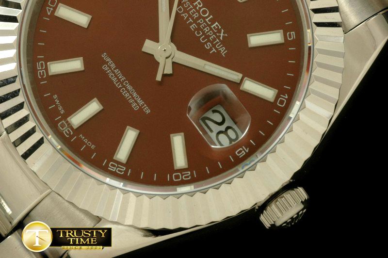롤렉스 SS Oyster Fluted Brown Sticks Asian Eta 28362 -R2DJ0181B