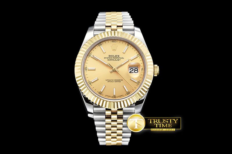 롤렉스 DJ2 41mm Jub Flt YG/SS Gold Stick BP Swiss 2836 -R2DJ0220A