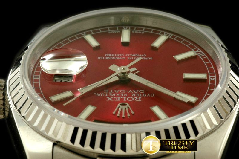롤렉스 DayDate Fluted Burgundy SS/SS Asian 2813 28800 -RDD0180C