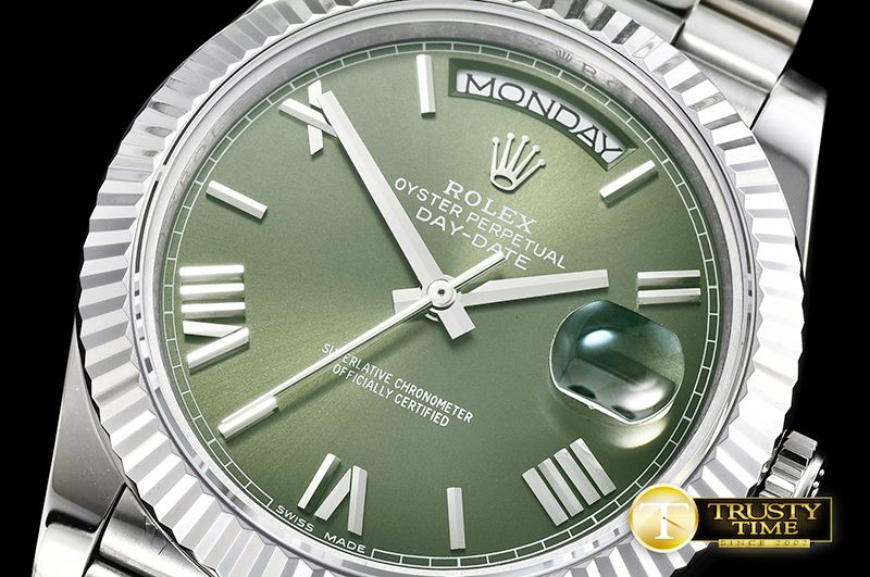 롤렉스 DayDate 228206 SS/SS Green Roman BP A3255 Mod -RDD0204A