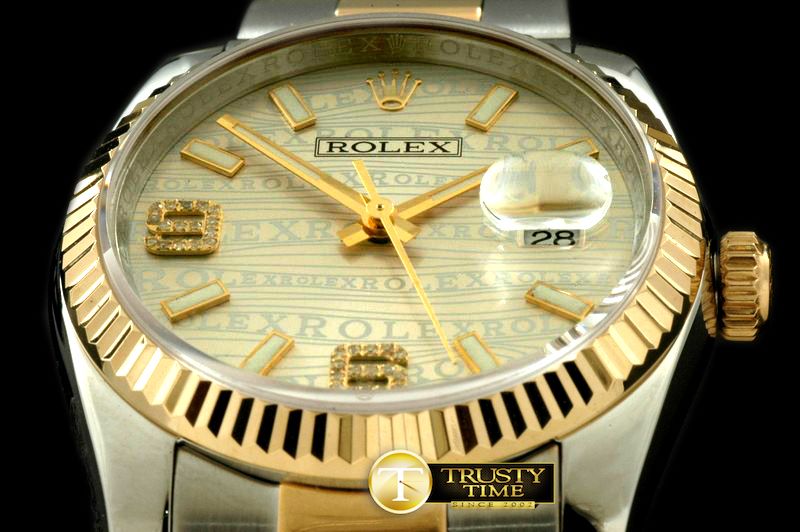 롤렉스 SS/YG TT Champagne Asian 2813Real Diamonds -RDJ0204A